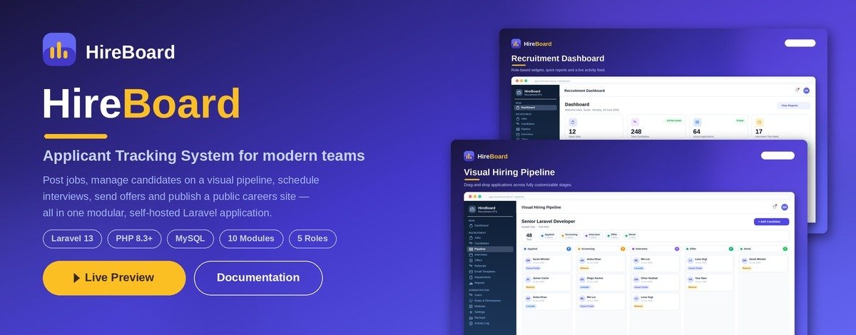 HireBoard - Laravel 13 Applicant Tracking System