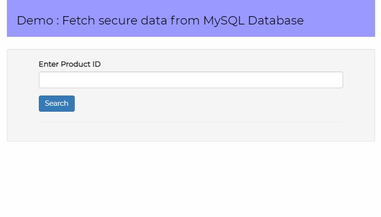 Fetch secure data from MySQL Database