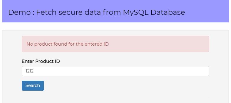 Fetch secure data from MySQL Database