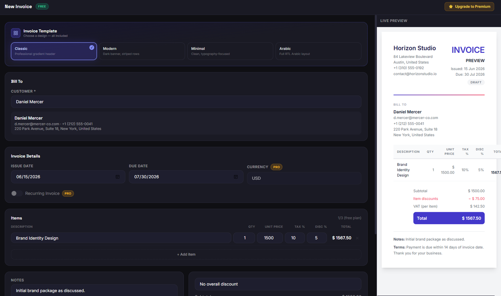 InvoiceCraft screenshot 3