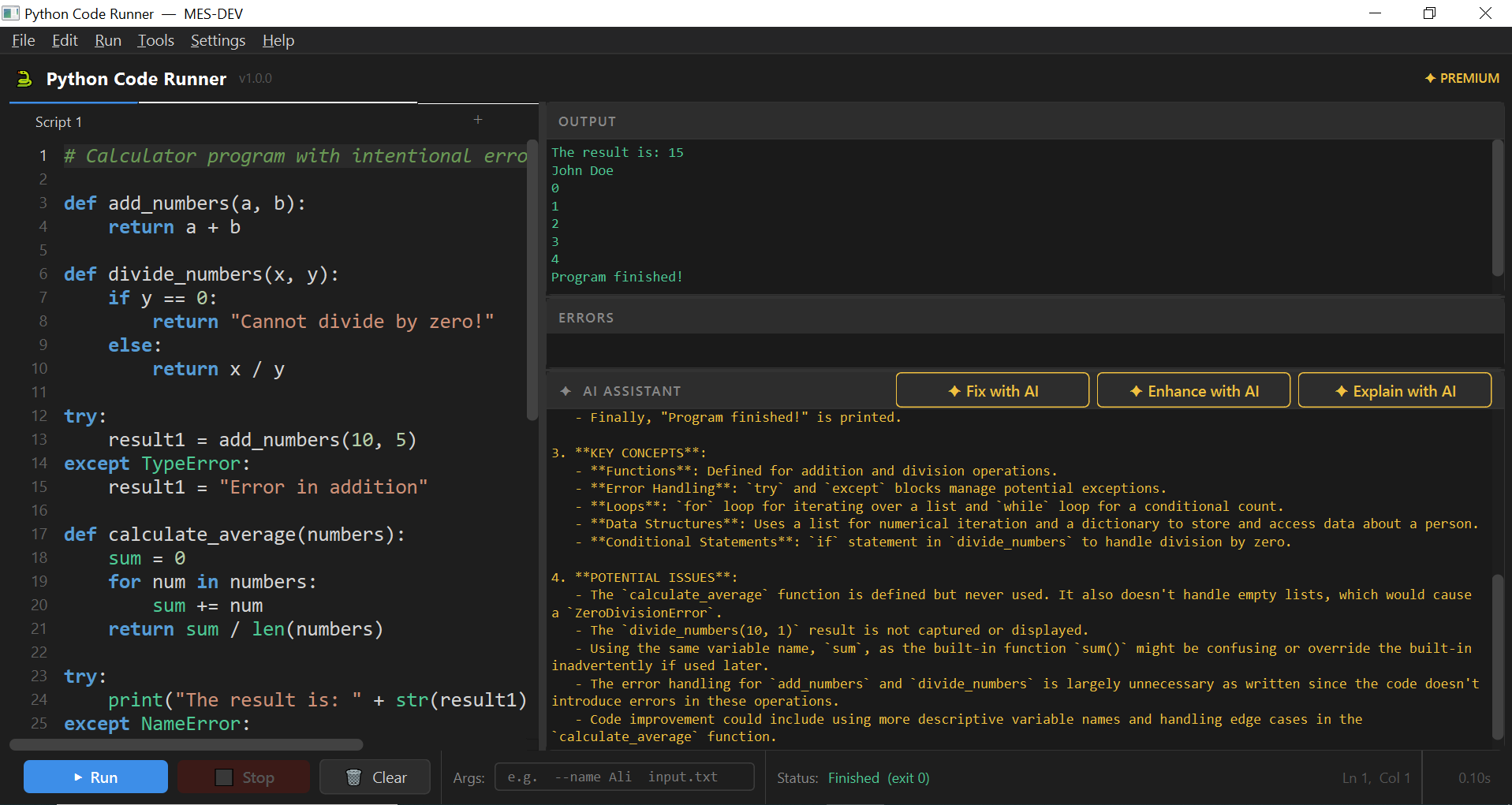Python Code Runner screenshot 1