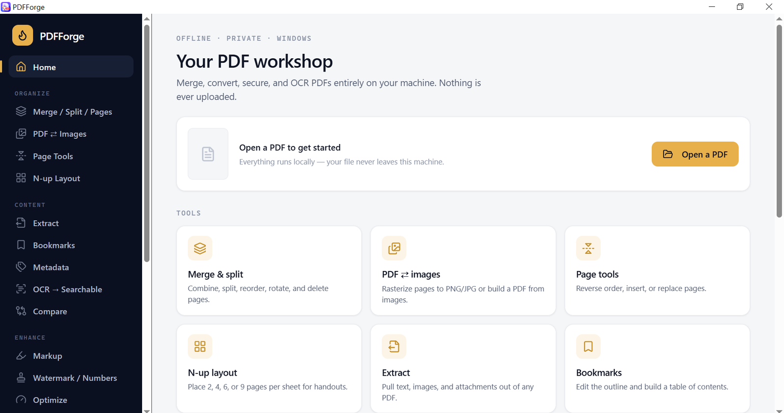 PdfForge — Offline PDF Toolkit screenshot 1