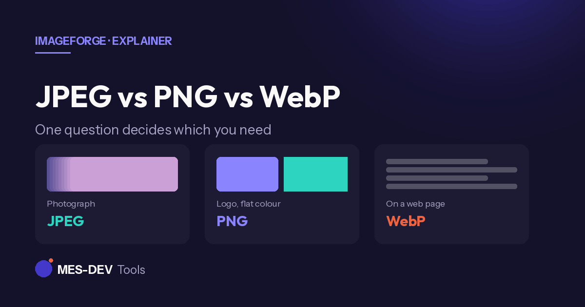 JPEG vs PNG vs WebP: which image format should you use?