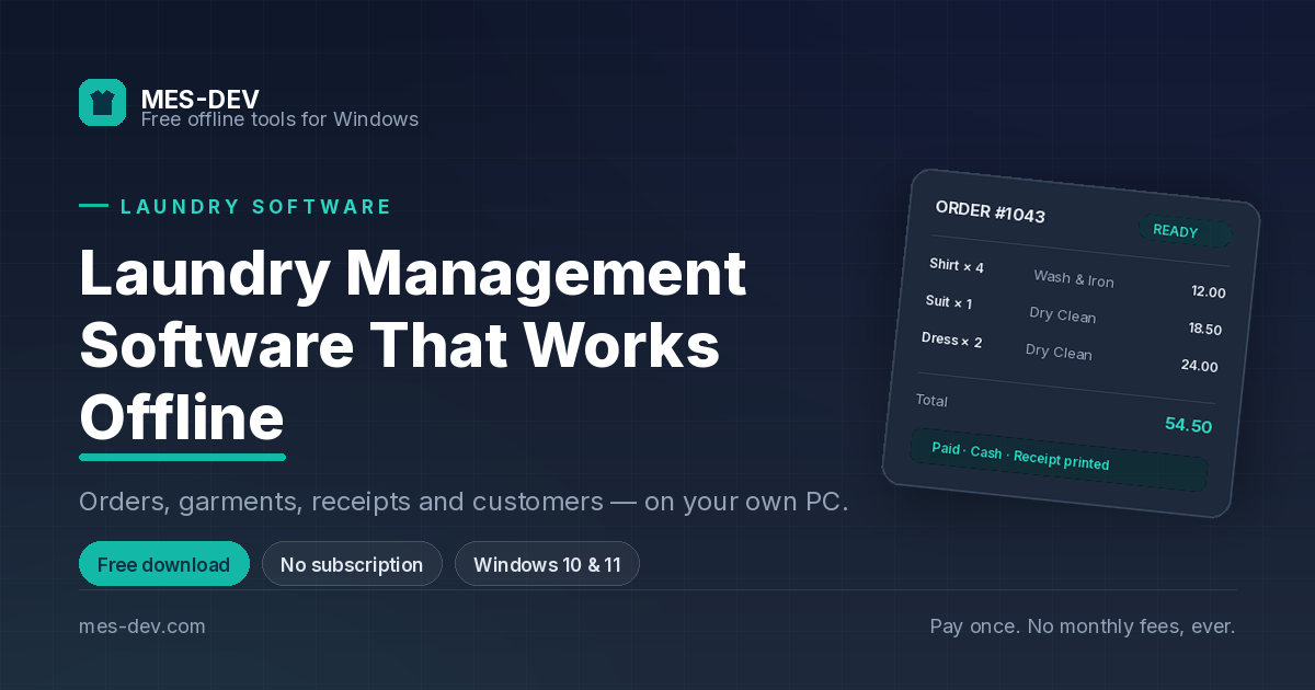 Laundry Management Software That Works Offline - Free download